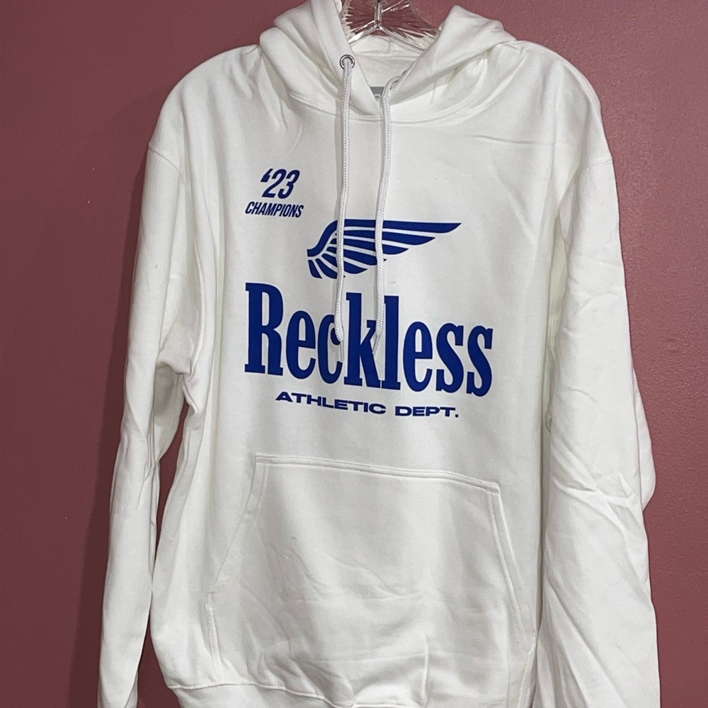 Young & Reckless Hoodie M Blue White Los Angeles Athletic Department